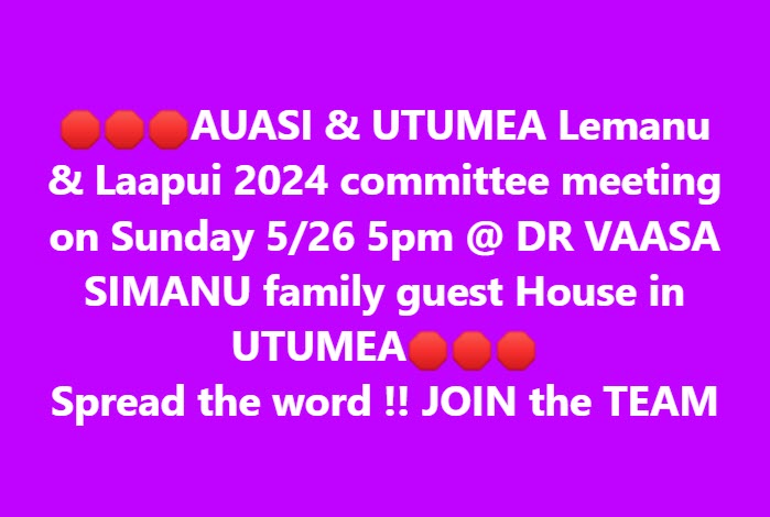 Au&#039;asi &amp; Utumea Committee Meeting