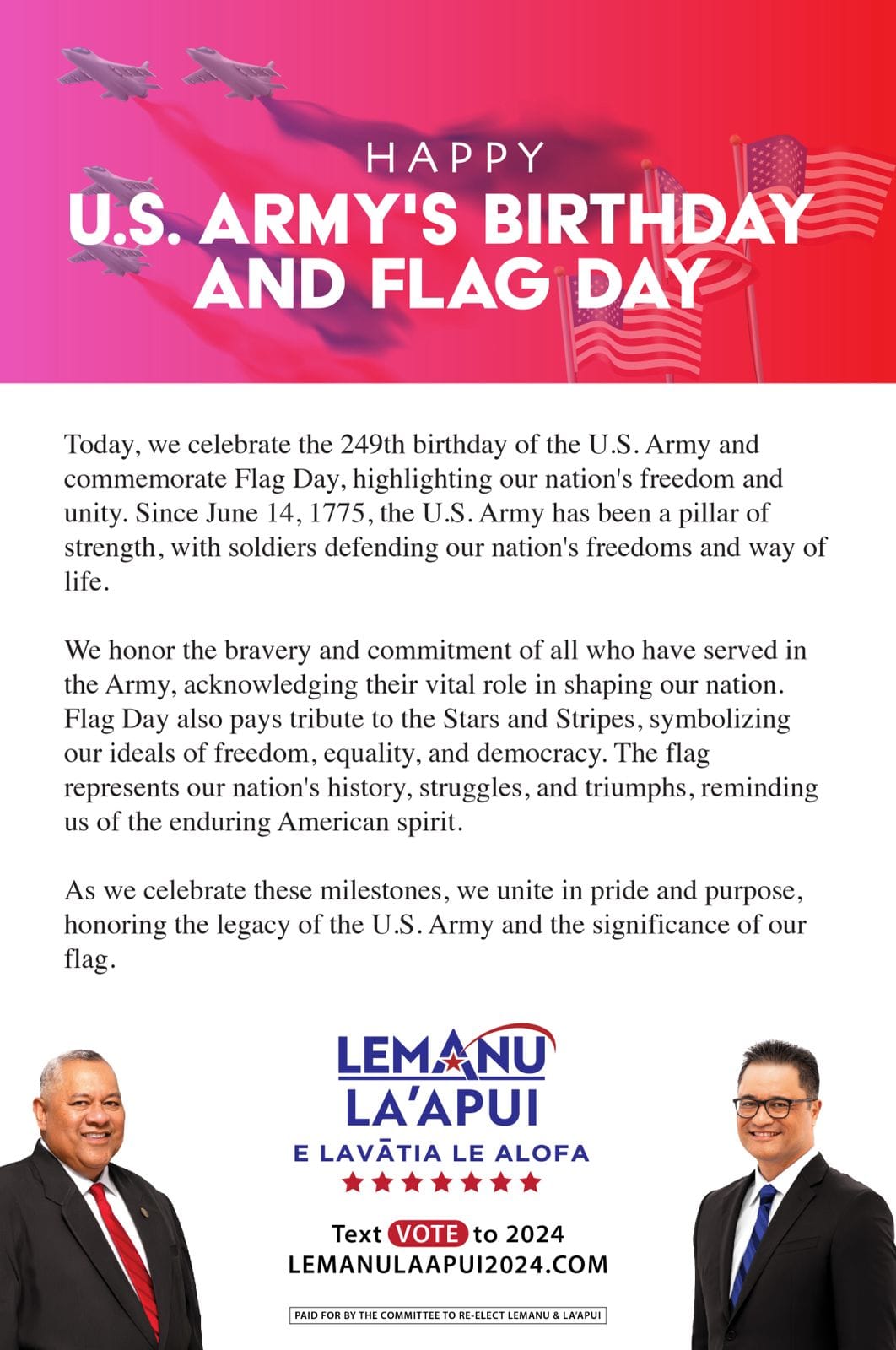 US Army Birthday and Flag Day